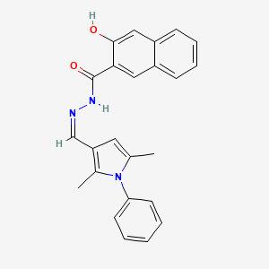 molecular formula C24H21N3O2 B3847209 N-[(Z)-(2,5-dimethyl-1-phenylpyrrol-3-yl)methylideneamino]-3-hydroxynaphthalene-2-carboxamide 