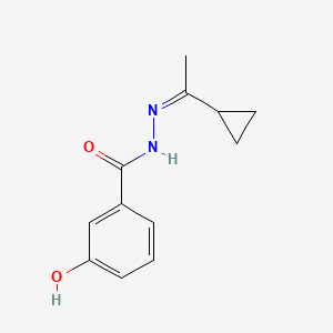 molecular formula C12H14N2O2 B3847295 N-[(Z)-1-cyclopropylethylideneamino]-3-hydroxybenzamide 
