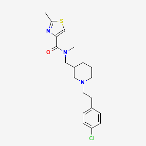 molecular formula C20H26ClN3OS B3847342 N-[[1-[2-(4-chlorophenyl)ethyl]piperidin-3-yl]methyl]-N,2-dimethyl-1,3-thiazole-4-carboxamide 