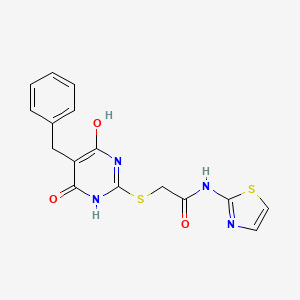 molecular formula C16H14N4O3S2 B3847423 2-[(5-benzyl-4-hydroxy-6-oxo-1H-pyrimidin-2-yl)sulfanyl]-N-(1,3-thiazol-2-yl)acetamide 