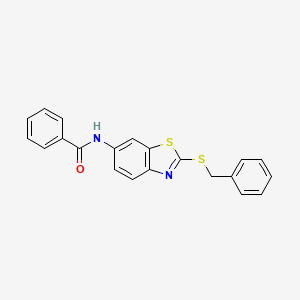 molecular formula C21H16N2OS2 B3847452 N-[2-(Benzylsulfanyl)-1,3-benzothiazol-6-YL]benzamide 