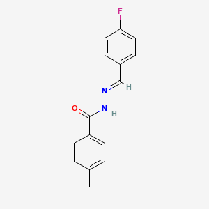 molecular formula C15H13FN2O B3847563 N-[(E)-(4-fluorophenyl)methylideneamino]-4-methylbenzamide 