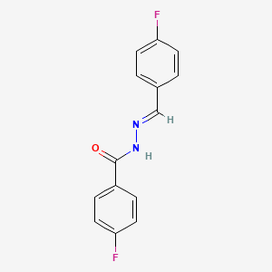molecular formula C14H10F2N2O B3847569 4-fluoro-N'-[(E)-(4-fluorophenyl)methylidene]benzohydrazide 