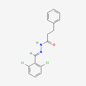 molecular formula C16H14Cl2N2O B3847590 N-[(E)-(2,6-dichlorophenyl)methylideneamino]-3-phenylpropanamide 