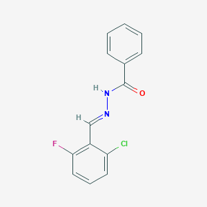 molecular formula C14H10ClFN2O B3847612 N'-[(E)-(2-chloro-6-fluorophenyl)methylidene]benzohydrazide 
