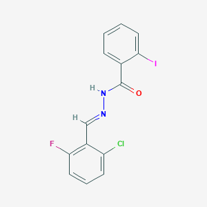 molecular formula C14H9ClFIN2O B3847667 N-[(E)-(2-chloro-6-fluorophenyl)methylideneamino]-2-iodobenzamide 