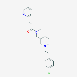 molecular formula C23H30ClN3O B3847955 N-[[1-[2-(4-chlorophenyl)ethyl]piperidin-3-yl]methyl]-N-methyl-3-pyridin-2-ylpropanamide 