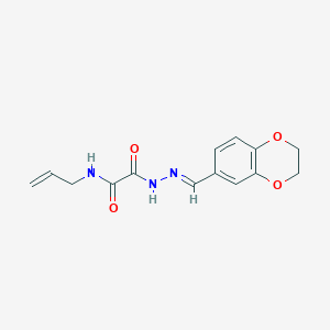molecular formula C14H15N3O4 B3847988 N'-[(E)-2,3-dihydro-1,4-benzodioxin-6-ylmethylideneamino]-N-prop-2-enyloxamide 
