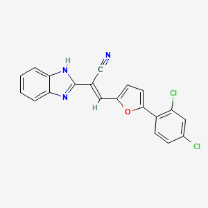 molecular formula C20H11Cl2N3O B3848009 (2E)-2-(1H-1,3-BENZODIAZOL-2-YL)-3-[5-(2,4-DICHLOROPHENYL)FURAN-2-YL]PROP-2-ENENITRILE 