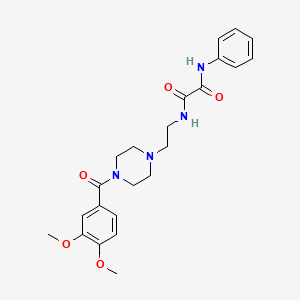 molecular formula C23H28N4O5 B3848091 N-[2-[4-(3,4-dimethoxybenzoyl)piperazin-1-yl]ethyl]-N'-phenyloxamide 