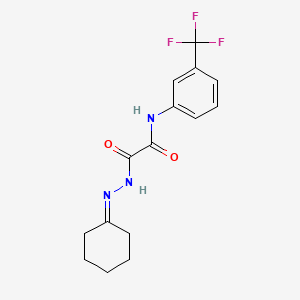 molecular formula C15H16F3N3O2 B3848159 N'-(cyclohexylideneamino)-N-[3-(trifluoromethyl)phenyl]oxamide 