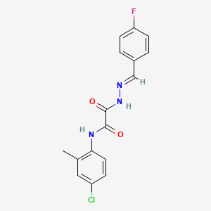 molecular formula C16H13ClFN3O2 B3848172 N-(4-CHLORO-2-METHYLPHENYL)-1-{N'-[(E)-(4-FLUOROPHENYL)METHYLIDENE]HYDRAZINECARBONYL}FORMAMIDE 