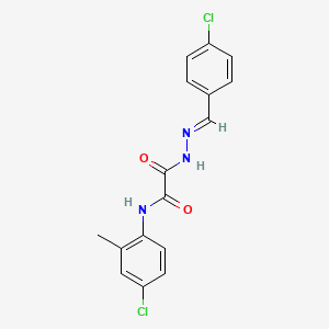 molecular formula C16H13Cl2N3O2 B3848191 N-(4-CHLORO-2-METHYLPHENYL)-1-{N'-[(E)-(4-CHLOROPHENYL)METHYLIDENE]HYDRAZINECARBONYL}FORMAMIDE 