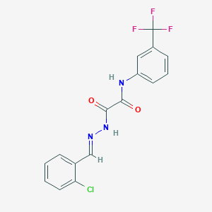 molecular formula C16H11ClF3N3O2 B3848194 N'-[(E)-(2-chlorophenyl)methylideneamino]-N-[3-(trifluoromethyl)phenyl]oxamide 