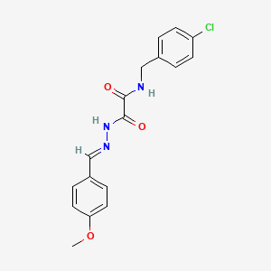 molecular formula C17H16ClN3O3 B3848209 N-[(4-chlorophenyl)methyl]-N'-[(E)-(4-methoxyphenyl)methylideneamino]oxamide 