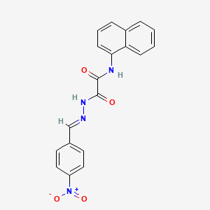 molecular formula C19H14N4O4 B3848231 N-(1-NAPHTHYL)-2-(2-(4-NITROBENZYLIDENE)HYDRAZINO)-2-OXOACETAMIDE CAS No. 415940-30-6
