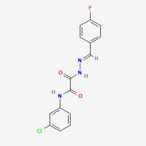 molecular formula C15H11ClFN3O2 B3848266 N-(3-chlorophenyl)-N'-[(E)-(4-fluorophenyl)methylideneamino]oxamide 