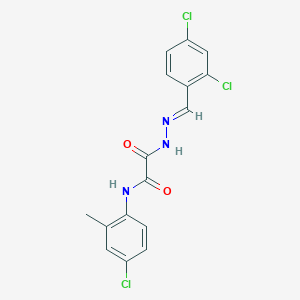 molecular formula C16H12Cl3N3O2 B3848287 N-(4-CHLORO-2-METHYLPHENYL)-1-{N'-[(E)-(2,4-DICHLOROPHENYL)METHYLIDENE]HYDRAZINECARBONYL}FORMAMIDE 