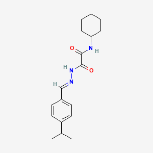 molecular formula C18H25N3O2 B3848330 N-cyclohexyl-N'-[(E)-(4-propan-2-ylphenyl)methylideneamino]oxamide 
