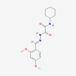 molecular formula C17H23N3O4 B3848349 N-cyclohexyl-N'-[(E)-(2,4-dimethoxyphenyl)methylideneamino]oxamide 