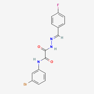 molecular formula C15H11BrFN3O2 B3848476 N-(3-bromophenyl)-N'-[(E)-(4-fluorophenyl)methylideneamino]oxamide 