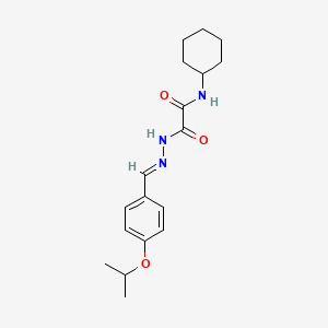 molecular formula C18H25N3O3 B3848486 N-cyclohexyl-N'-[(E)-(4-propan-2-yloxyphenyl)methylideneamino]oxamide 
