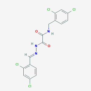 molecular formula C16H11Cl4N3O2 B3848492 N-[(2,4-dichlorophenyl)methyl]-N'-[(E)-(2,4-dichlorophenyl)methylideneamino]oxamide 