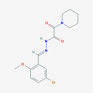 molecular formula C15H18BrN3O3 B3848500 N'-[(E)-(5-bromo-2-methoxyphenyl)methylidene]-2-oxo-2-(piperidin-1-yl)acetohydrazide 