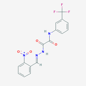 molecular formula C16H11F3N4O4 B3848582 N'-[(E)-(2-nitrophenyl)methylideneamino]-N-[3-(trifluoromethyl)phenyl]oxamide 