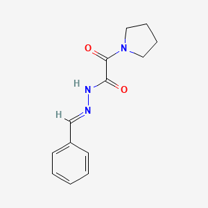 molecular formula C13H15N3O2 B3848594 N-[(E)-benzylideneamino]-2-oxo-2-pyrrolidin-1-ylacetamide 