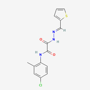 molecular formula C14H12ClN3O2S B3848620 N-(4-chloro-2-methylphenyl)-N'-[(E)-thiophen-2-ylmethylideneamino]oxamide 