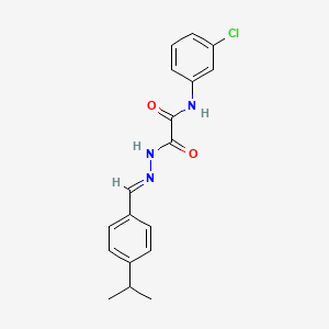 molecular formula C18H18ClN3O2 B3848683 N-(3-chlorophenyl)-N'-[(E)-(4-propan-2-ylphenyl)methylideneamino]oxamide 