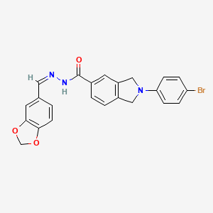 molecular formula C23H18BrN3O3 B3848735 N-[(Z)-1,3-benzodioxol-5-ylmethylideneamino]-2-(4-bromophenyl)-1,3-dihydroisoindole-5-carboxamide 