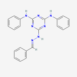 molecular formula C22H19N7 B3848740 N2,N4-DIPHENYL-6-[(2E)-2-(PHENYLMETHYLIDENE)HYDRAZIN-1-YL]-1,3,5-TRIAZINE-2,4-DIAMINE 