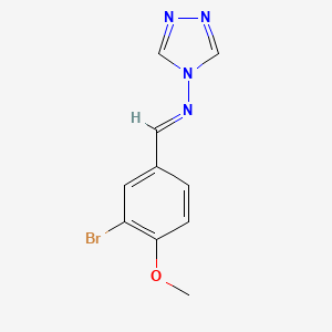 molecular formula C10H9BrN4O B3848762 N-[(E)-(3-bromo-4-methoxyphenyl)methylidene]-4H-1,2,4-triazol-4-amine 
