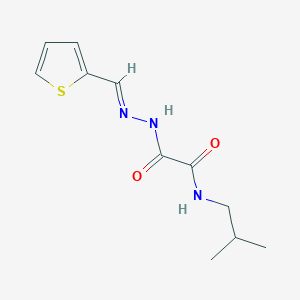 molecular formula C11H15N3O2S B3848785 N-(2-methylpropyl)-2-oxo-2-[(2E)-2-(thiophen-2-ylmethylidene)hydrazinyl]acetamide 