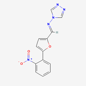 molecular formula C13H9N5O3 B3848808 N-{(E)-[5-(2-nitrophenyl)furan-2-yl]methylidene}-4H-1,2,4-triazol-4-amine 