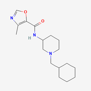 molecular formula C17H27N3O2 B3849051 N-[1-(cyclohexylmethyl)piperidin-3-yl]-4-methyl-1,3-oxazole-5-carboxamide 