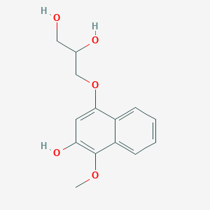 molecular formula C14H16O5 B038492 3-(3-Hydroxy-4-methoxynaphthalen-1-yl)oxypropane-1,2-diol CAS No. 114661-85-7