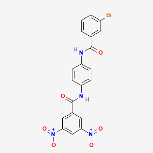 molecular formula C20H13BrN4O6 B3849472 N-[4-[(3-bromobenzoyl)amino]phenyl]-3,5-dinitrobenzamide 