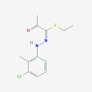 molecular formula C12H15ClN2OS B3849538 ethyl (1E)-N-(3-chloro-2-methylanilino)-2-oxopropanimidothioate 