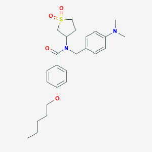molecular formula C25H34N2O4S B384972 N-[4-(dimethylamino)benzyl]-N-(1,1-dioxidotetrahydro-3-thienyl)-4-(pentyloxy)benzamide CAS No. 573941-55-6