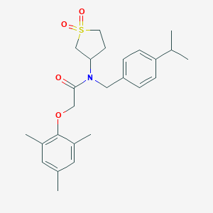 molecular formula C25H33NO4S B384973 N-(1,1-dioxidotetrahydro-3-thienyl)-N-(4-isopropylbenzyl)-2-(mesityloxy)acetamide CAS No. 620559-11-7