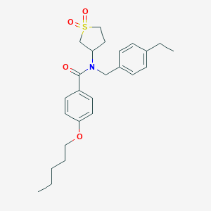 molecular formula C25H33NO4S B384982 N-(1,1-dioxothiolan-3-yl)-N-[(4-ethylphenyl)methyl]-4-pentoxybenzamide CAS No. 587012-91-7
