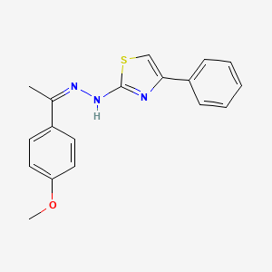 molecular formula C18H17N3OS B3849850 N-[(Z)-1-(4-methoxyphenyl)ethylideneamino]-4-phenyl-1,3-thiazol-2-amine 