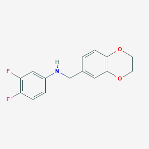molecular formula C15H13F2NO2 B3849929 N-(2,3-dihydro-1,4-benzodioxin-6-ylmethyl)-3,4-difluoroaniline 
