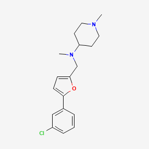 molecular formula C18H23ClN2O B3849966 N-[[5-(3-chlorophenyl)furan-2-yl]methyl]-N,1-dimethylpiperidin-4-amine 