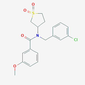 molecular formula C19H20ClNO4S B385002 N-(3-chlorobenzyl)-N-(1,1-dioxidotetrahydro-3-thienyl)-3-methoxybenzamide CAS No. 578700-82-0