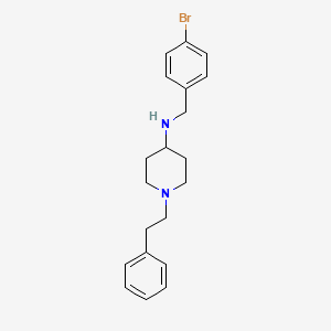 molecular formula C20H25BrN2 B3850031 N-[(4-bromophenyl)methyl]-1-(2-phenylethyl)piperidin-4-amine 