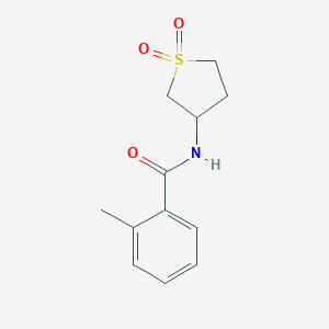 molecular formula C12H15NO3S B385019 N-(1,1-dioxothiolan-3-yl)-2-methylbenzamide CAS No. 615273-75-1